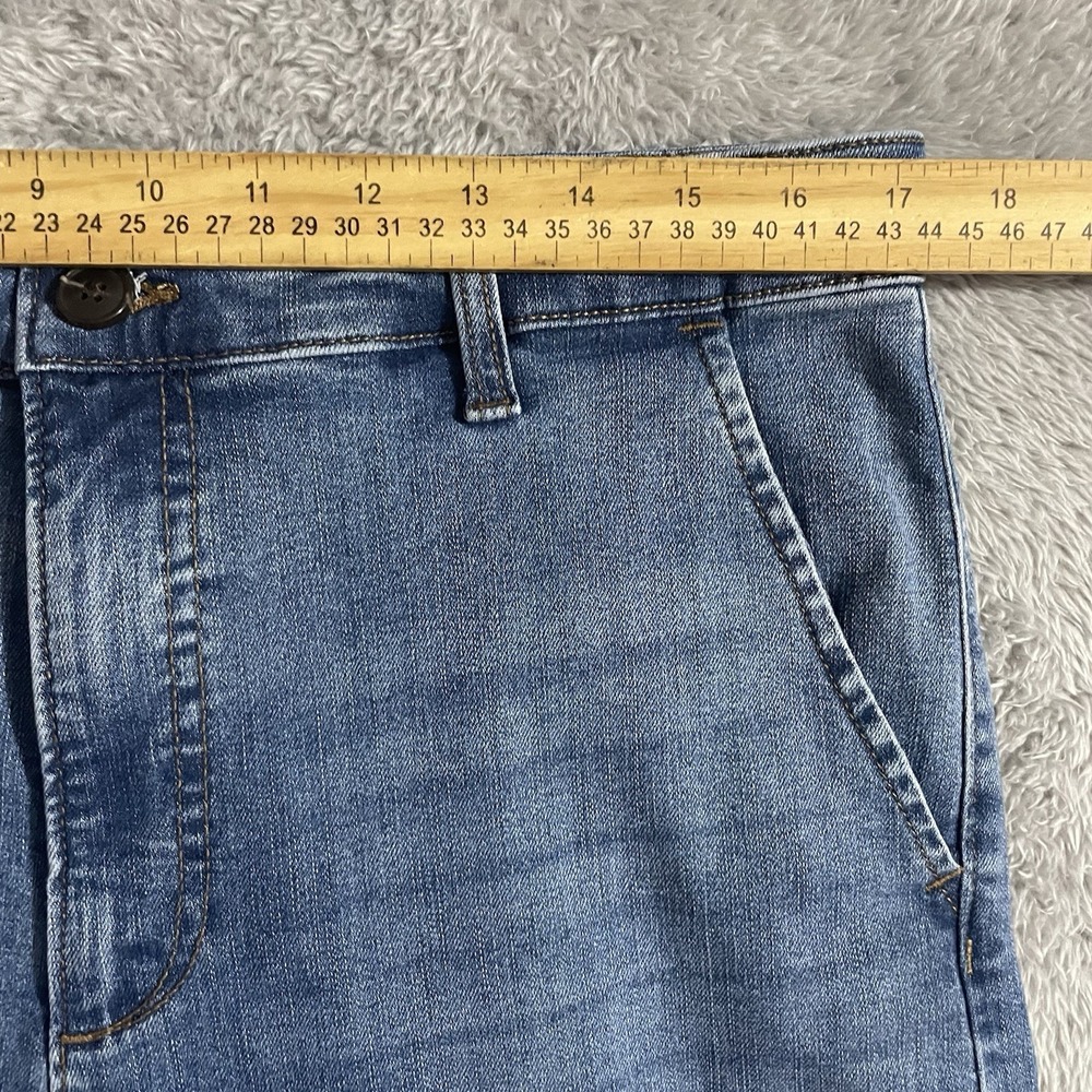Ella Moss Jeans Womens Size 14 Crop Wide Leg Medium Wash Blue Denim Stretch - Picture 4 of 8